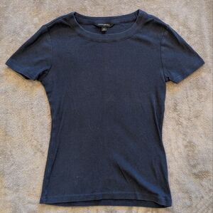 Women's Banana Republic Ribbed Tee In Navy, Size XS